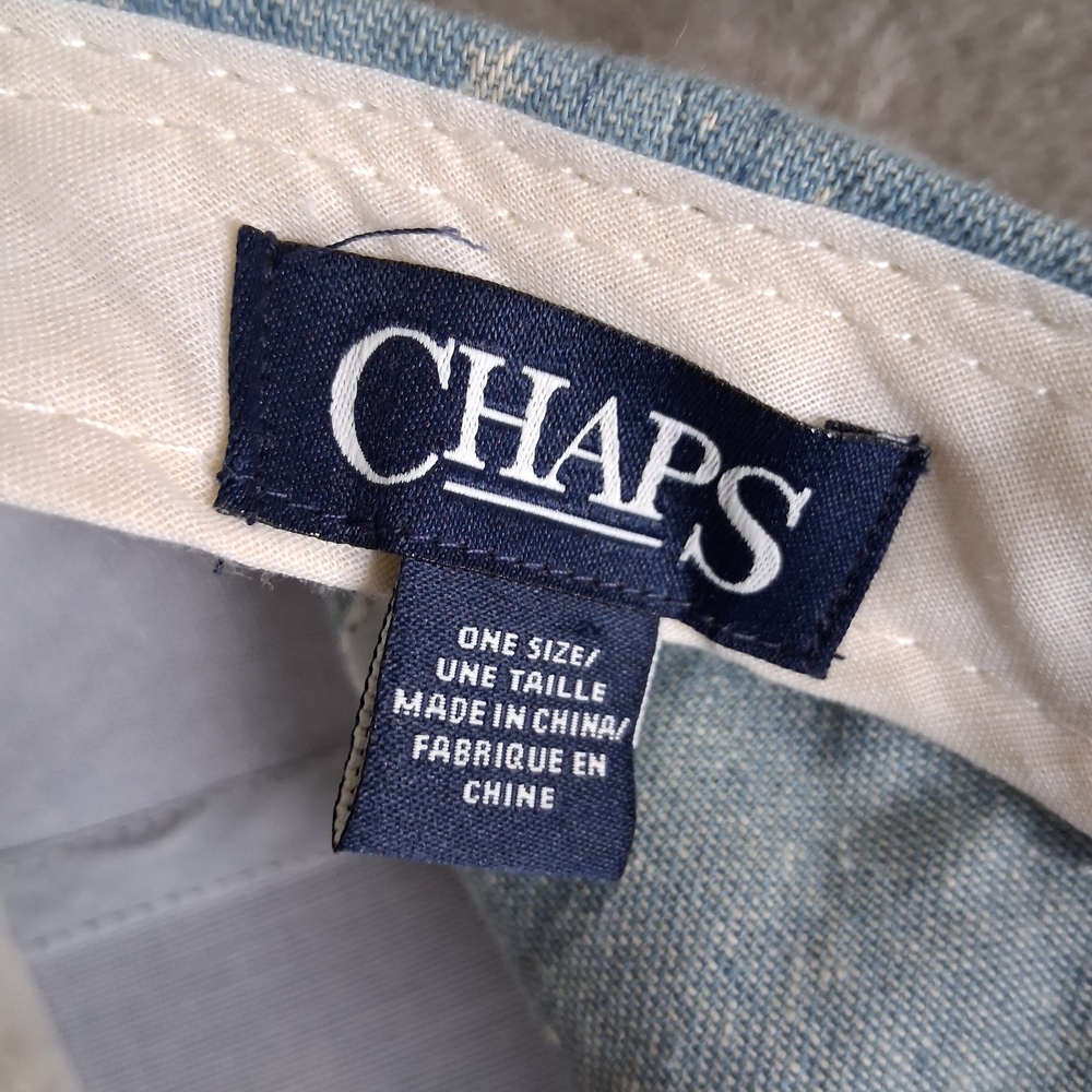 Chaps Blue Star Print Cap OS Adjustable Sliding Strapback Hat - Picture 5 of 5